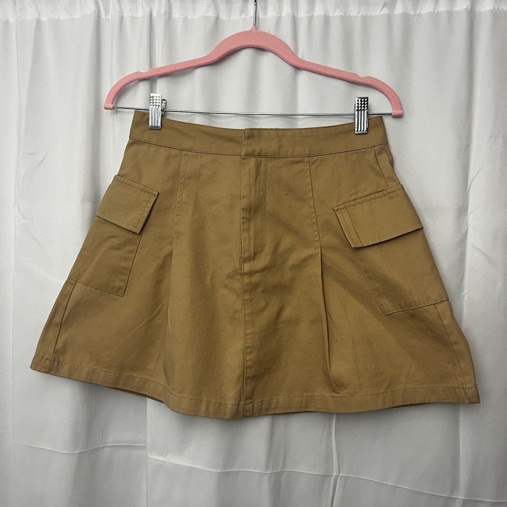 Blue Rain Tan Skirt with Pockets